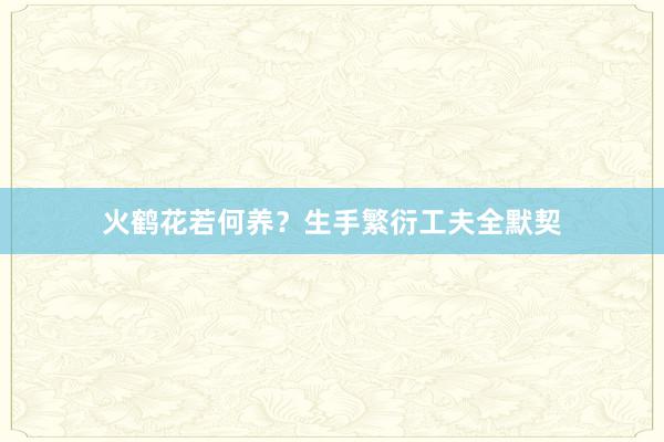 火鹤花若何养？生手繁衍工夫全默契